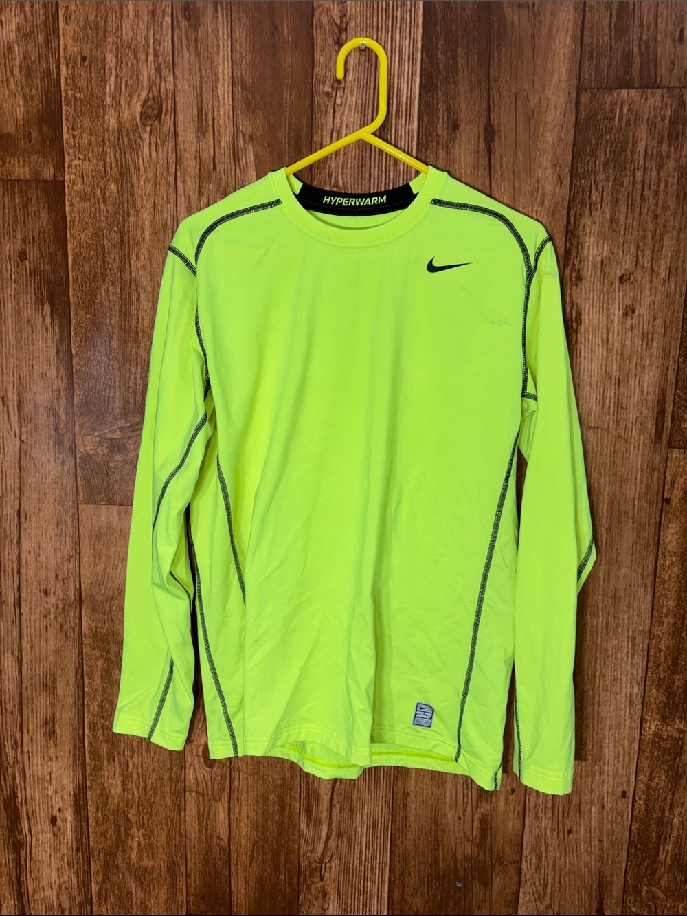 Nike Neon Yellow Hyperwarm Long Sleeve Men's